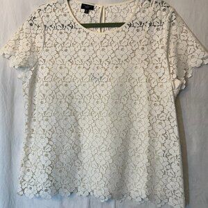 Talbots Petites Beautiful Ivory Lace Top